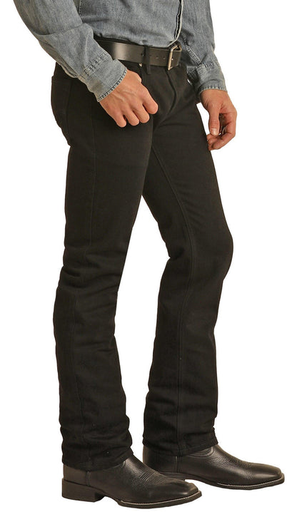 Rock & Roll Cowboy Men's Revolver Slim Fit Straight Leg Black Jeans RRMD1RR0N5-Painted Cowgirl Western Store