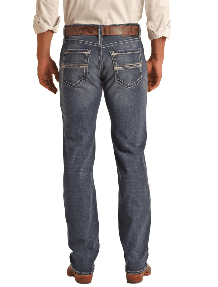 Rock & Roll Cowboy Men's Tapered Stretch Stackable Bootcut Jean RRMDSPR142