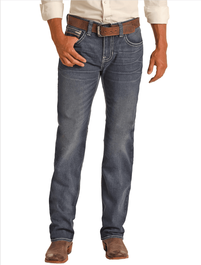 Rock & Roll Cowboy Men's Tapered Stretch Stackable Bootcut Jean RRMDSPR142