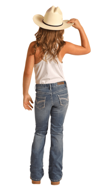 Rock & Roll Cowgirl Girls Bootcut Jeans RRGD4MR1JC