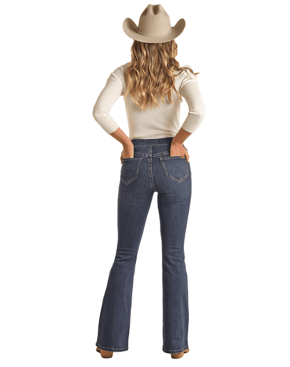 Rock & Roll Cowgirl Women's Button High Rise Flare Jeans BW6PD02241