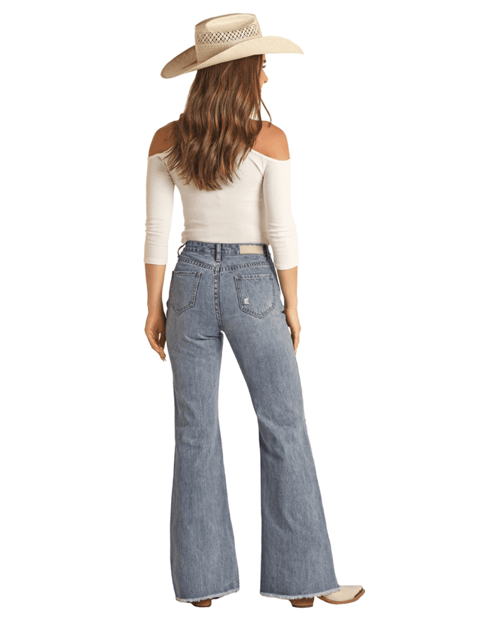Rock & Roll Cowgirl Women's High Rise Palazzo Flare Jeans RRWD8HR0SH