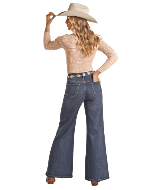 Rock & Roll Cowgirl Women's Patch Pocket Palazzo Jeans BW8HD02603