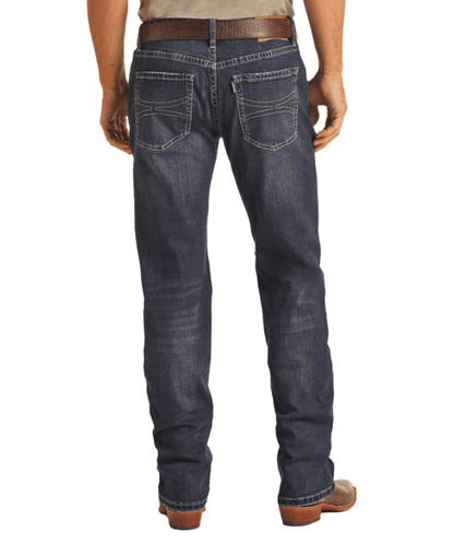 Rock & Roll Denim Men's Reflex Revolver Slim Fit Straight Leg Dark Wash Jeans HYMD1RRZP9