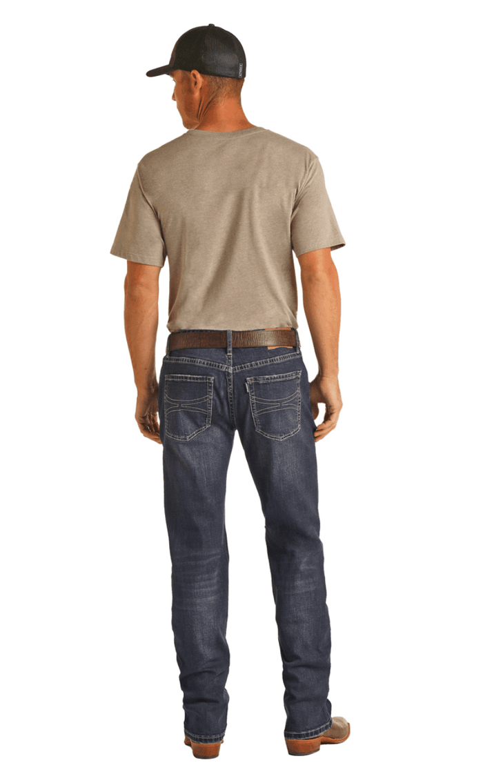 Rock & Roll Denim Men's Reflex Revolver Slim Fit Straight Leg Dark Wash Jeans HYMD1RRZP9