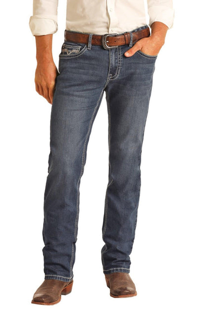 Rock & Roll Denim Men's Reflex Revolver Slim Fit Straight Leg Jeans RRMD1RR1GZ-Painted Cowgirl Western Store