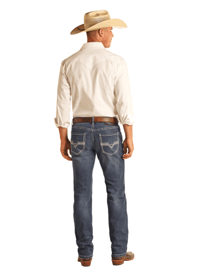 Rock & Roll Denim Men's Reflex Revolver Slim Fit Straight Leg Jeans RRMD1RR1GZ