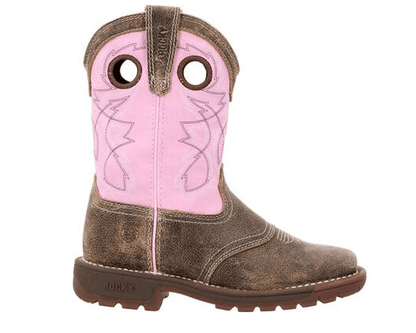 Rocky Children’s & Youth Legacy 32 Pink & Brown 8" Waterproof Western Boots RKW0408C; RWW0408Y