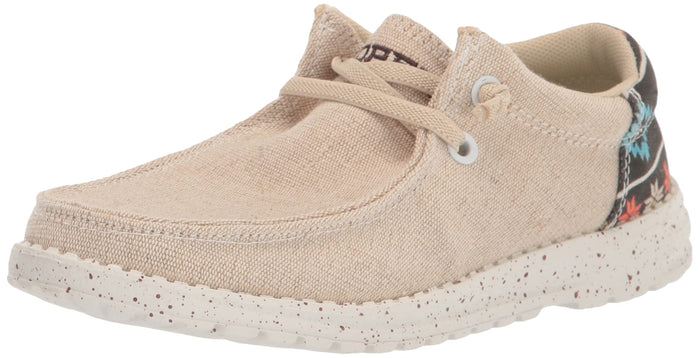 Roper Children/Youth Hang Loose Tan Canvas Slip On Laced Shoe 1793-3012
