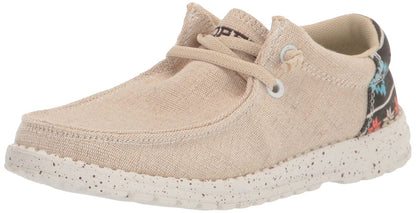Roper Children/Youth Hang Loose Tan Canvas Slip On Laced Shoe 1793-3012