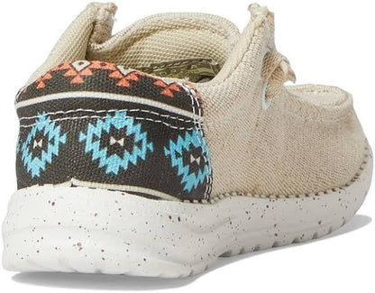 Roper Children/Youth Hang Loose Tan Canvas Slip On Laced Shoe 1793-3012