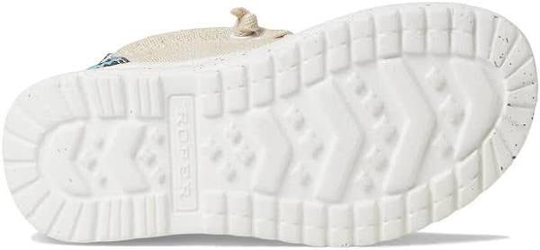 Roper Children/Youth Hang Loose Tan Canvas Slip On Laced Shoe 1793-3012-Painted Cowgirl Western Store