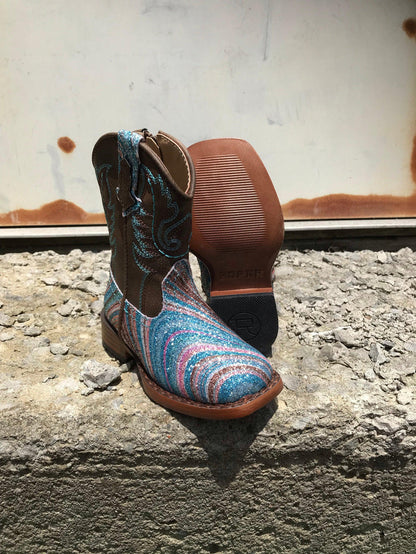 Roper Infant Girl’s Swirly Glitter Fashion Cowgirl Boots 1901-2923-Painted Cowgirl Western Store