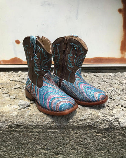 Roper Infant Girl’s Swirly Glitter Fashion Cowgirl Boots 1901-2923-Painted Cowgirl Western Store