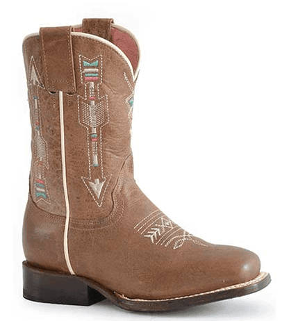 Roper Infant/Children/Youth Brown Leather Indian Arrows Cowgirl Boot 7022-8493