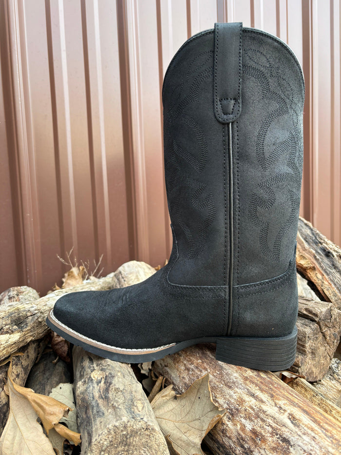Roper Men's Black Monterey Oiled Suede Leather Cowboy Boots 0904-3314-Painted Cowgirl Western Store