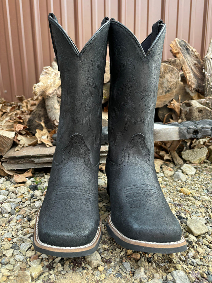 Roper Men's Black Monterey Oiled Suede Leather Cowboy Boots 0904-3314-Painted Cowgirl Western Store