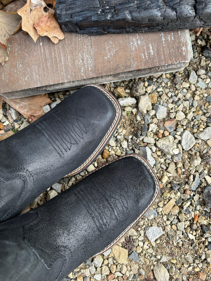 Roper Men's Black Monterey Oiled Suede Leather Cowboy Boots 0904-3314-Painted Cowgirl Western Store