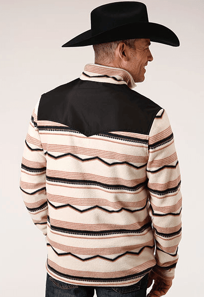Roper Men's Horizontal Aztec Print Fleece 3/4 Zip Lightweight Jacket 0692-6168