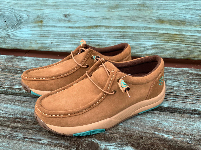 Roper Women's Tan Suede Lace Up Driving Moc Casual Shoe 1662-2921-Painted Cowgirl Western Store