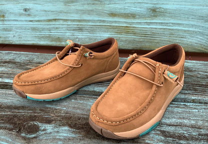 Roper Women's Tan Suede Lace Up Driving Moc Casual Shoe 1662-2921-Painted Cowgirl Western Store