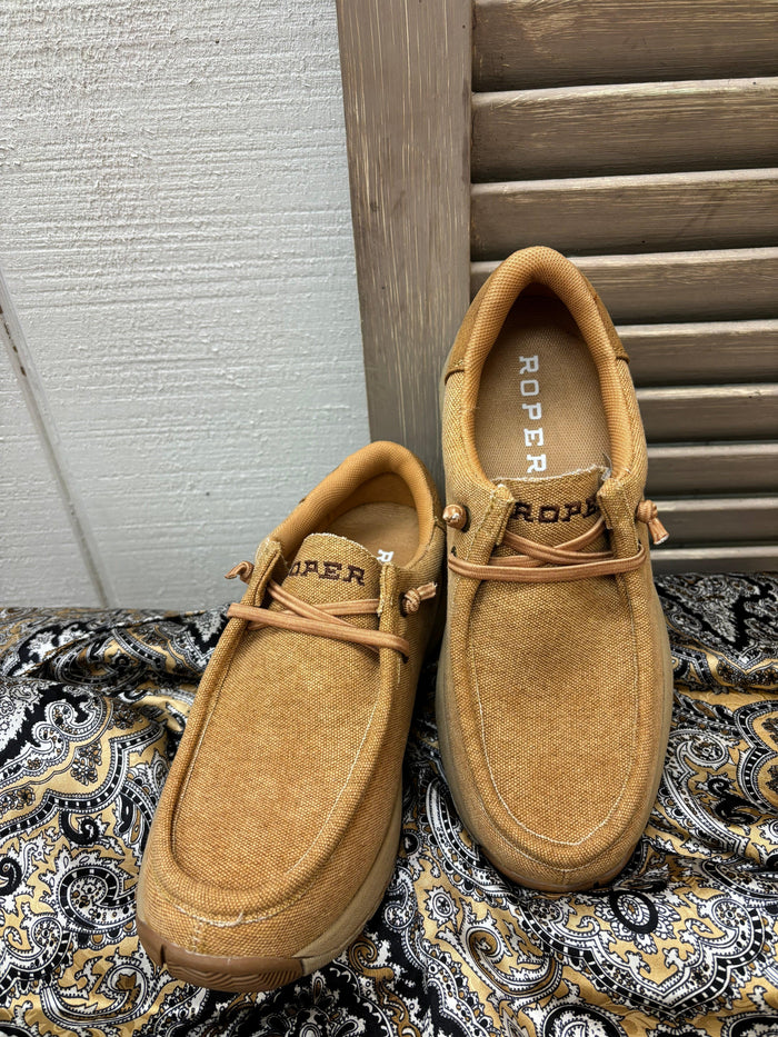 Roper Women's Vintage Tan Canvas Chukka Casual Shoe 1663-3415-Painted Cowgirl Western Store