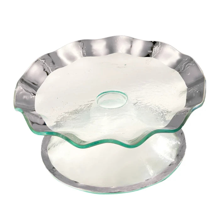 RUFFLE PETIT FOUR STAND IN PLATINUM
