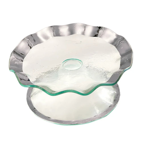 RUFFLE PETIT FOUR STAND IN PLATINUM