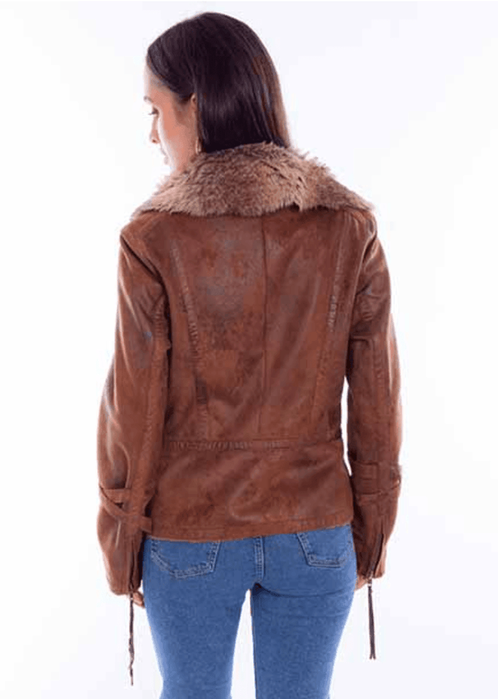 Scully Honey Creek Women's Chocolate Brown Faux Leather Jacket 8061