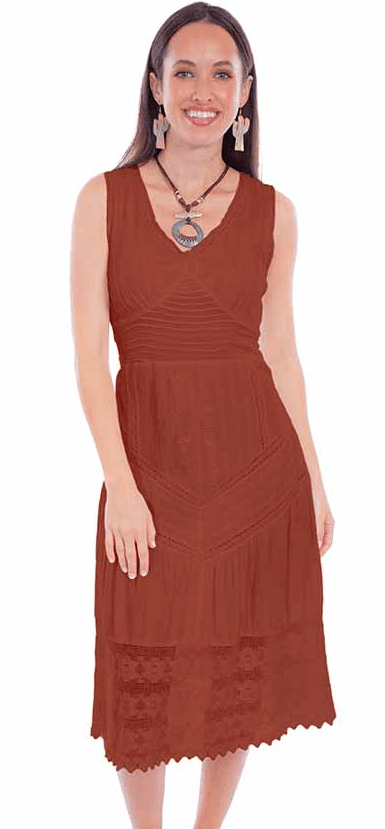 Scully Women’s Cantina Ginger Sleeveless Lace Embroidery Dress PSL-269 GIN