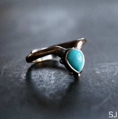Sowell Jewelry Aenea Turquoise Sterling Silver Ring RS2850-Painted Cowgirl Western Store