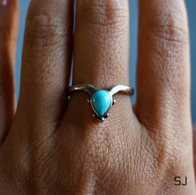 Sowell Jewelry Aenea Turquoise Sterling Silver Ring RS2850-Painted Cowgirl Western Store