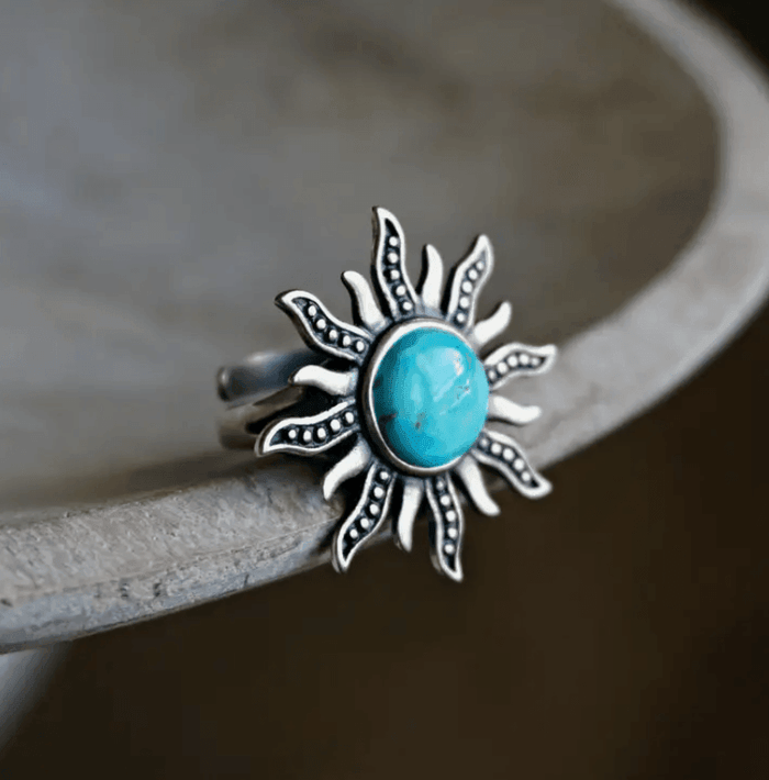 Sowell Jewelry Sunburst Turquoise Ring RS5123