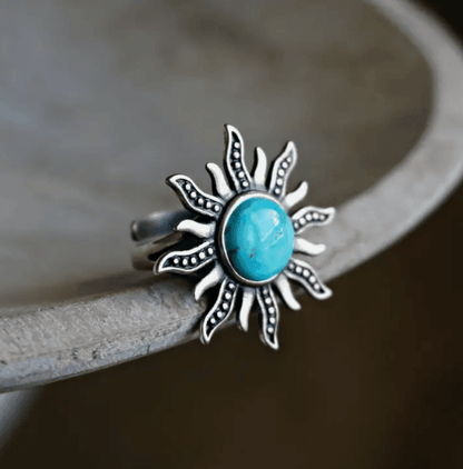 Sowell Jewelry Sunburst Turquoise Ring RS5123