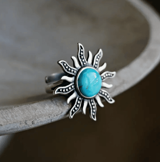 Sowell Jewelry Sunburst Turquoise Ring RS5123