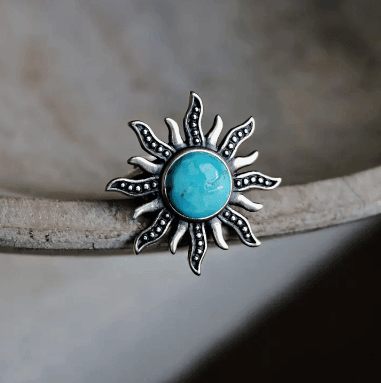 Sowell Jewelry Sunburst Turquoise Ring RS5123