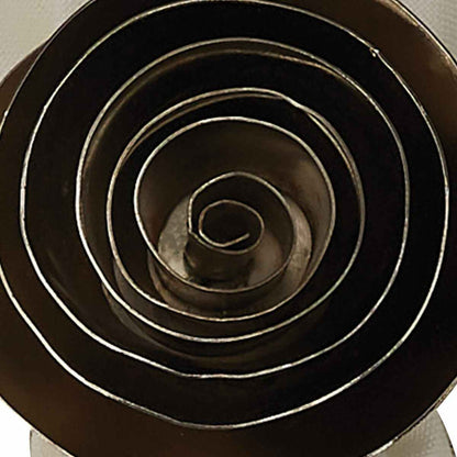 SPIRAL FLOWER NAPKIN RING IN ANTIQUED SILVER
