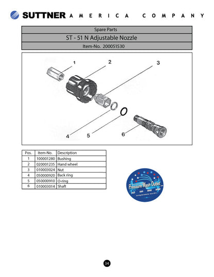 ST-51N ADJUSTABLE NOZZLE HOLDER by SUTTNER