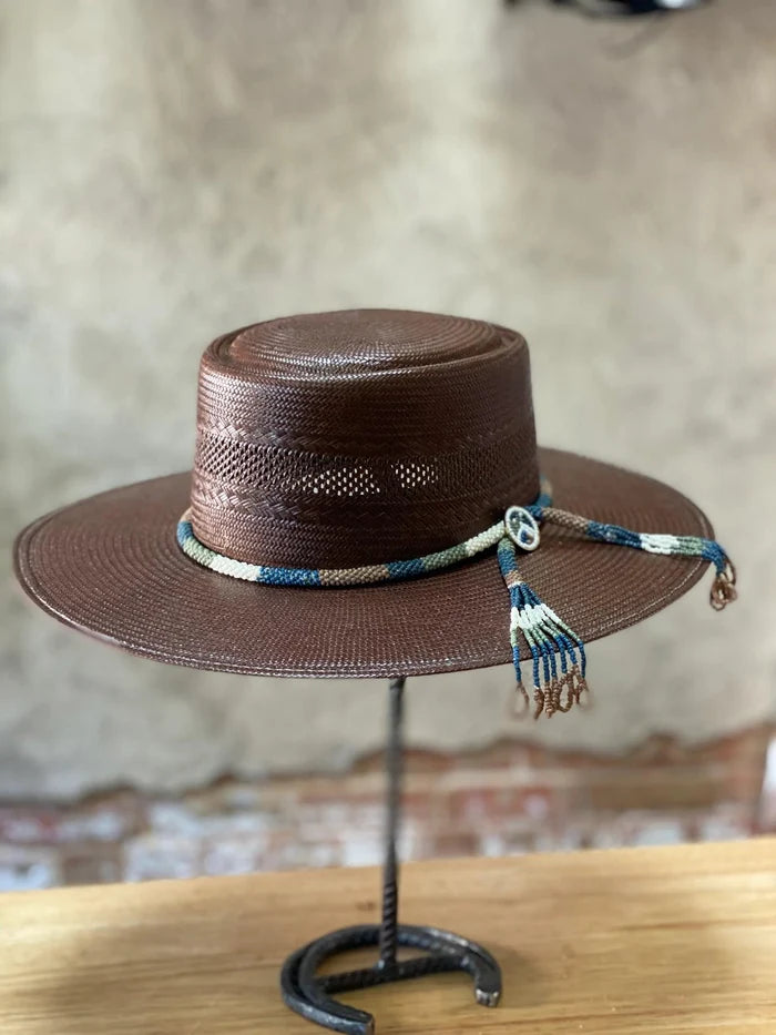 Stetson Tellus Shantung Chocolate Unisex Straw Cowboy Hat XSTELS-253622-Painted Cowgirl Western Store