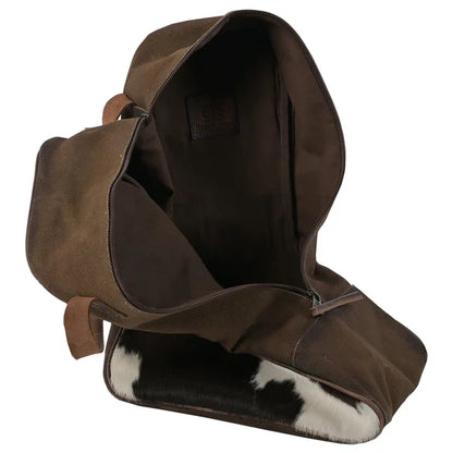 STS Classic Cowhide Hair-on & Brown Genuine Leather Boot Bag STS39960