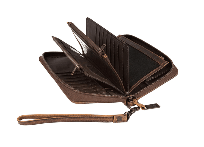 STS Ranchwear Kacy Hair-On Cowhide & Genuine Leather Organizer Clutch Wallet STS62742