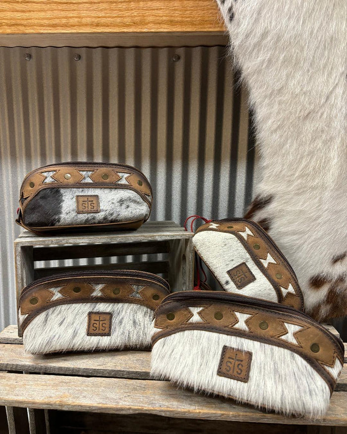 STS Roswell Belle Cowhide Hair-On Makeup Bag STS32417-Painted Cowgirl Western Store