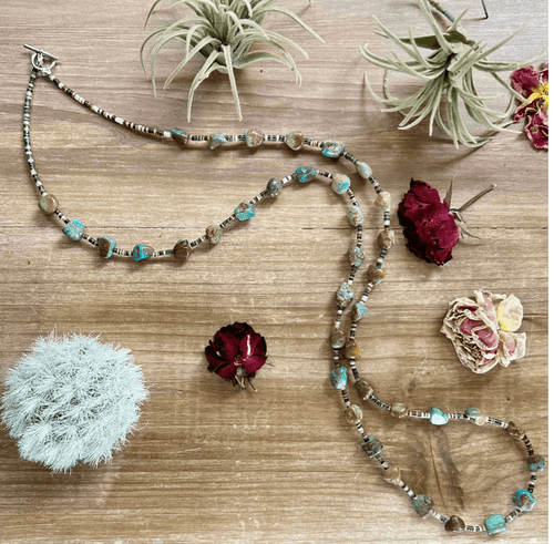 The Bijoux FAB 38" Turquoise Nuggets Necklace NEC-LON-187