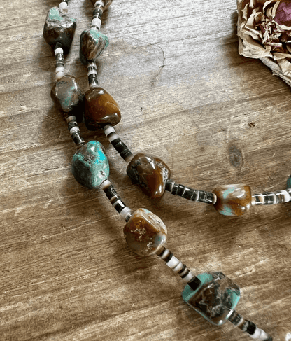 The Bijoux FAB 38" Turquoise Nuggets Necklace NEC-LON-187