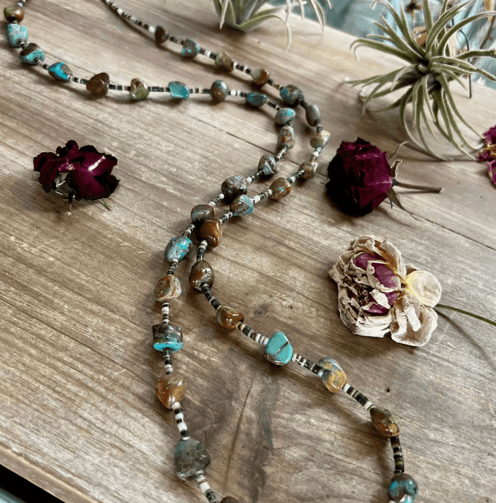 The Bijoux FAB 38" Turquoise Nuggets Necklace NEC-LON-187