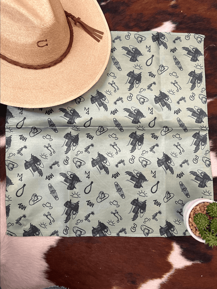 The Whole Herd Youth Green Tack 20" x 20" Wild Rag K3067