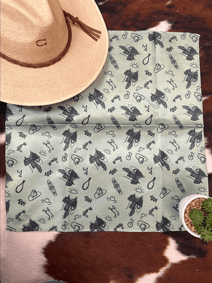 The Whole Herd Youth Green Tack 20" x 20" Wild Rag K3067
