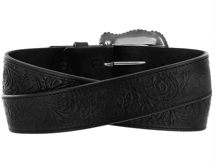Tony Lama Women's Layla Black Leather Western Belt C50733