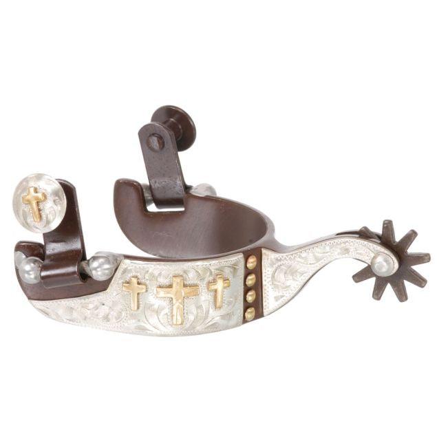 TOUGH1 GOLD TRIPLE CROSS YOUTH SPURS SKU 78-9987C-Painted Cowgirl Western Store