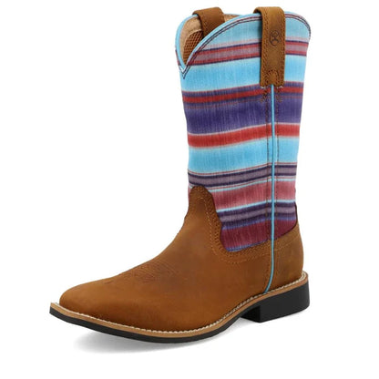 Twisted X Children’s/Youth/Kid’s Brown Leather and Serape Top Hooey Cowgirl Boots YHY0011-Painted Cowgirl Western Store